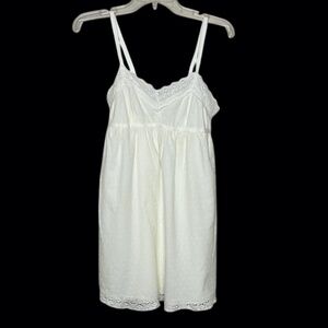 E-klah Cotton Butter Yellow Swiss Dot Eyelet Babydoll Coquette Girly Feminine S